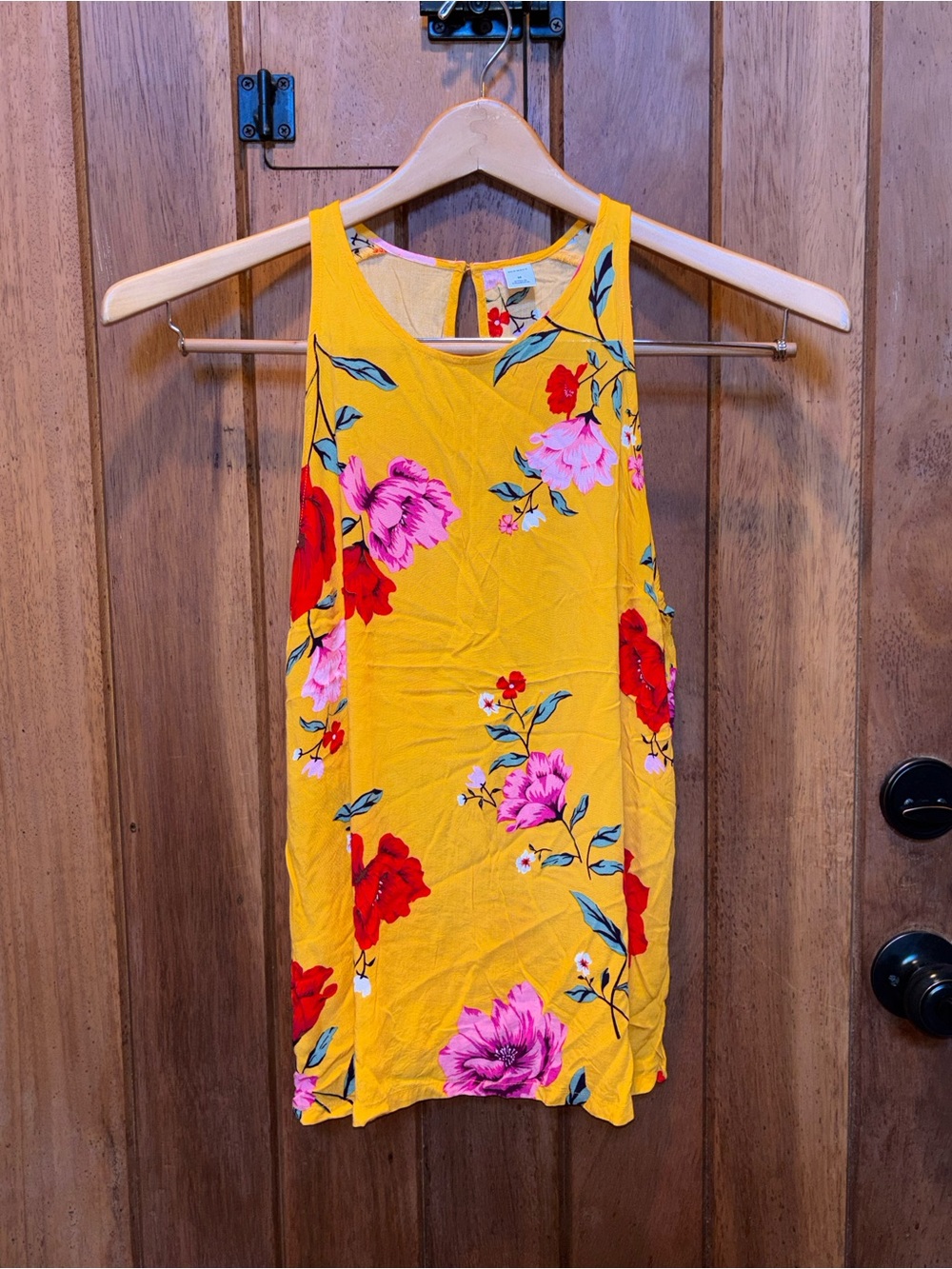 Yellow Floral Sleeveless Flowy Tank